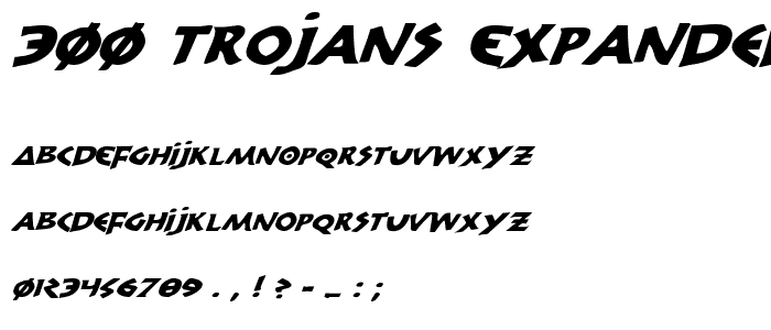 300 Trojans Expanded Italic font